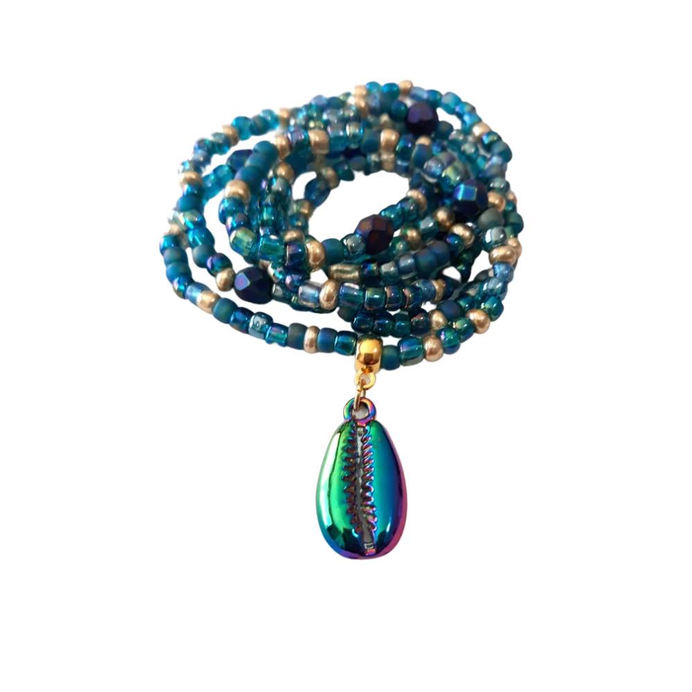 Turquoise & Gold Waist Beads