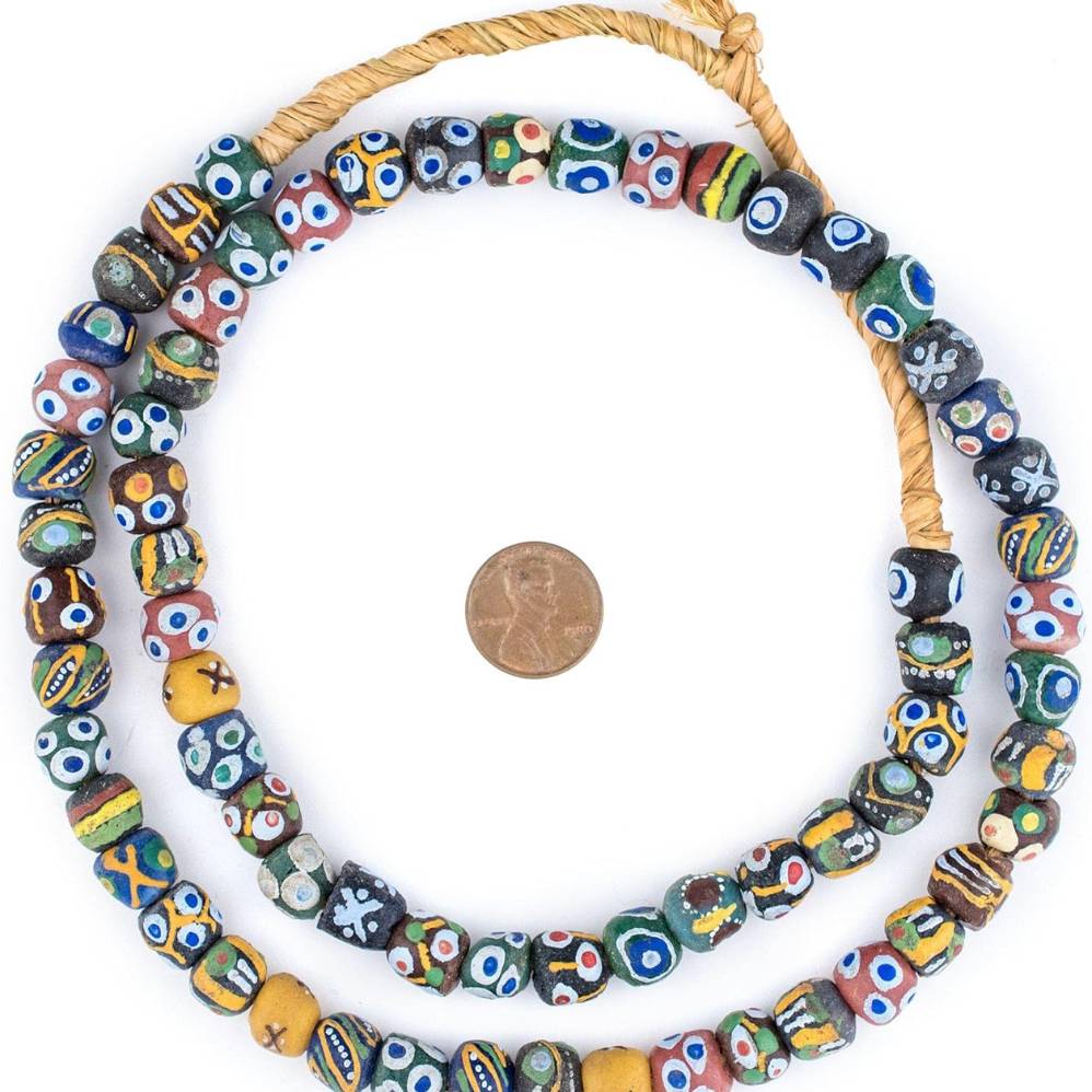 Ghana Trade Bead Long Necklace - Necklaces - African Jewelry